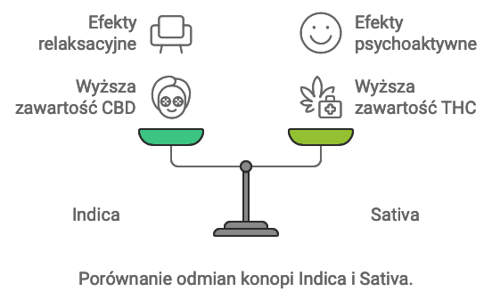 porównanie odmian konopi indica i sativa