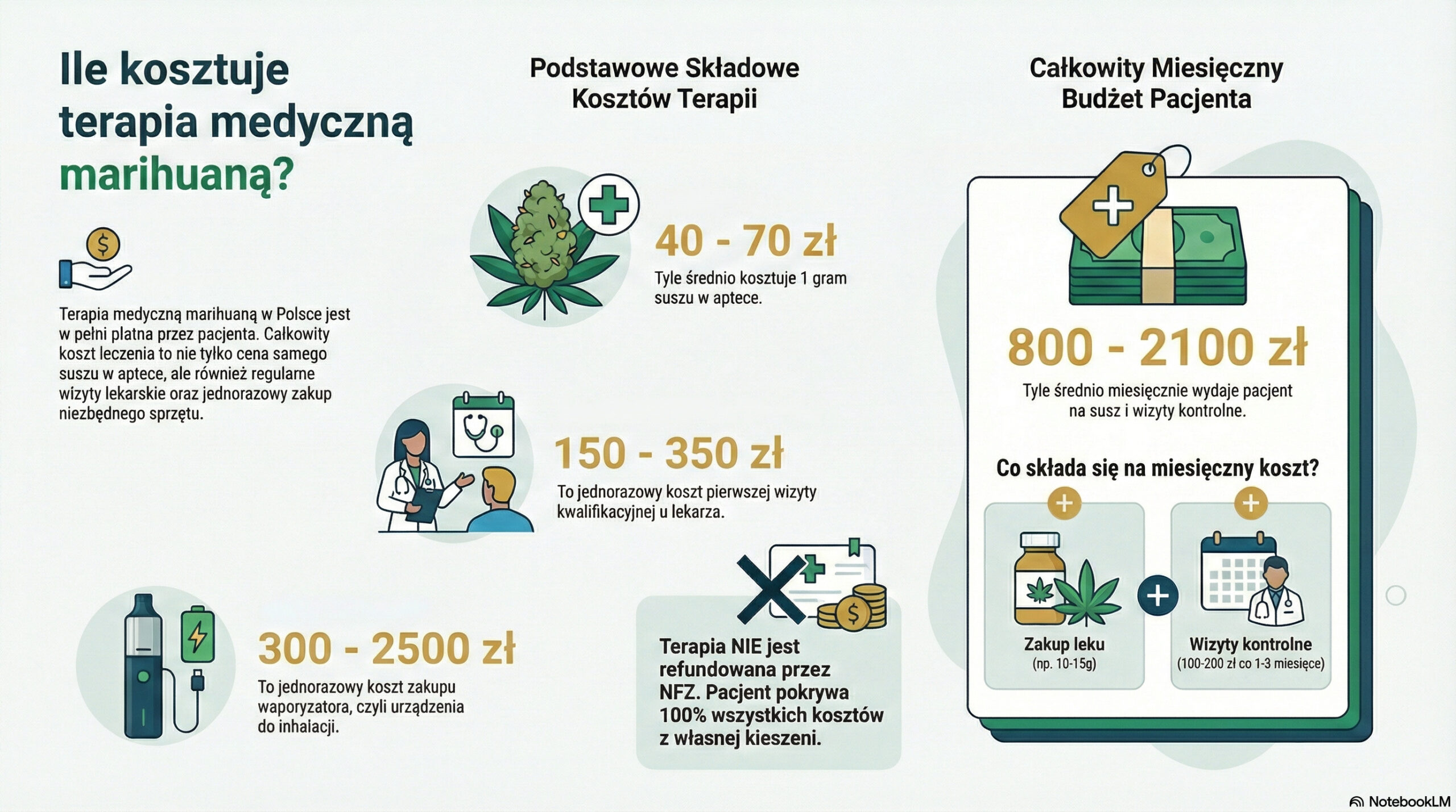 Koszt terapii medyczną marihuaną - infografika