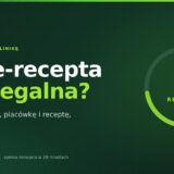 Grafika z pytaniem: czy e-recepta na susz jest legalna, i informacją o trzech publicznych rejestrach do sprawdzenia kliniki