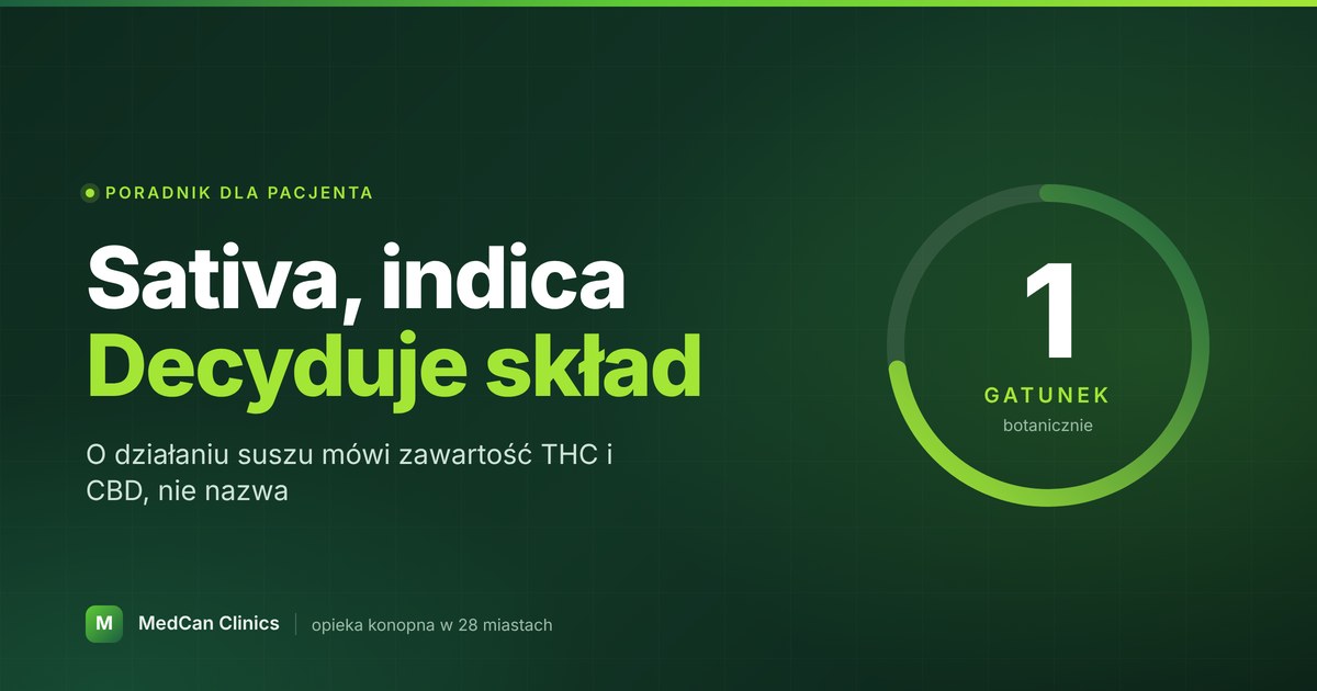 Sativa a indica — czym się różnią i co to znaczy dla pacjenta